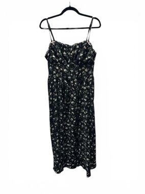 NWT Prairie Sundress Black Floral Size XL/1X Spaghetti Strap
